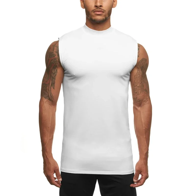 Kompression Ärmelloses Shirt Gym Sport Fitness Männer Schnell Trocknend Enge Bodybuilding Sommer Atmungs Einfarbig Workout Tanktop