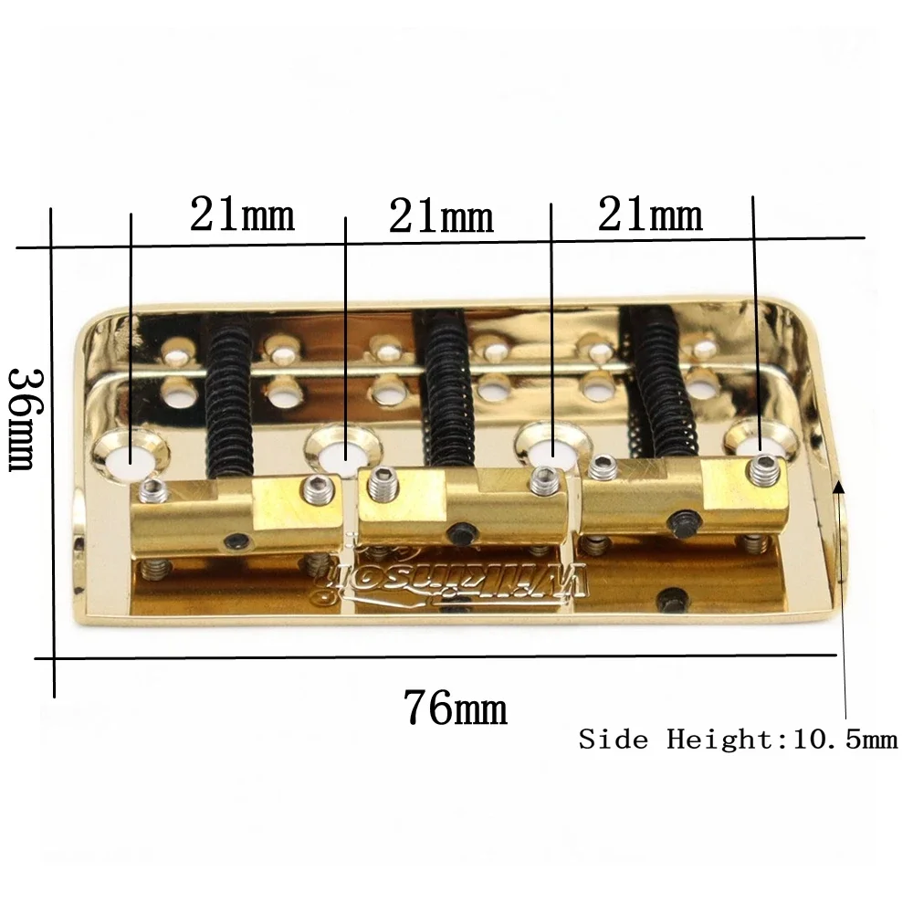 1 Set Electric Guitar Bridge Wilkinson WTBS Short Bridge Brass Saddles for TL-Style Chrome Black Gold