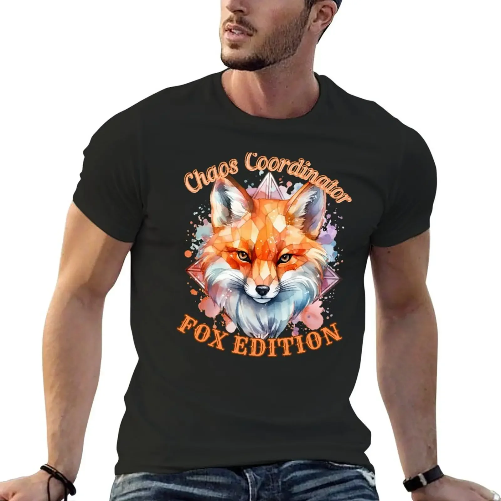 

Chaos Coordinator, Fox Edition. fox portrait T-Shirt Blouse plus size tops plain hippie clothes mens graphic t-shirts hip hop