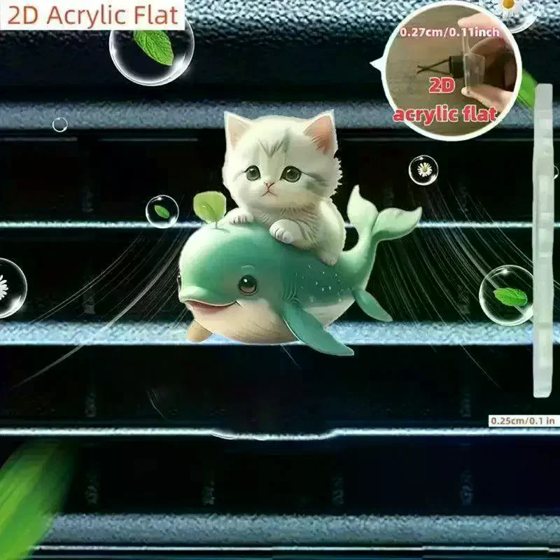 Car Air Outlet Cute Cat Aromatherapy Air Freshener Clip Automotive Elegant Deodorant Fresh Accessories Long-lasting Interior