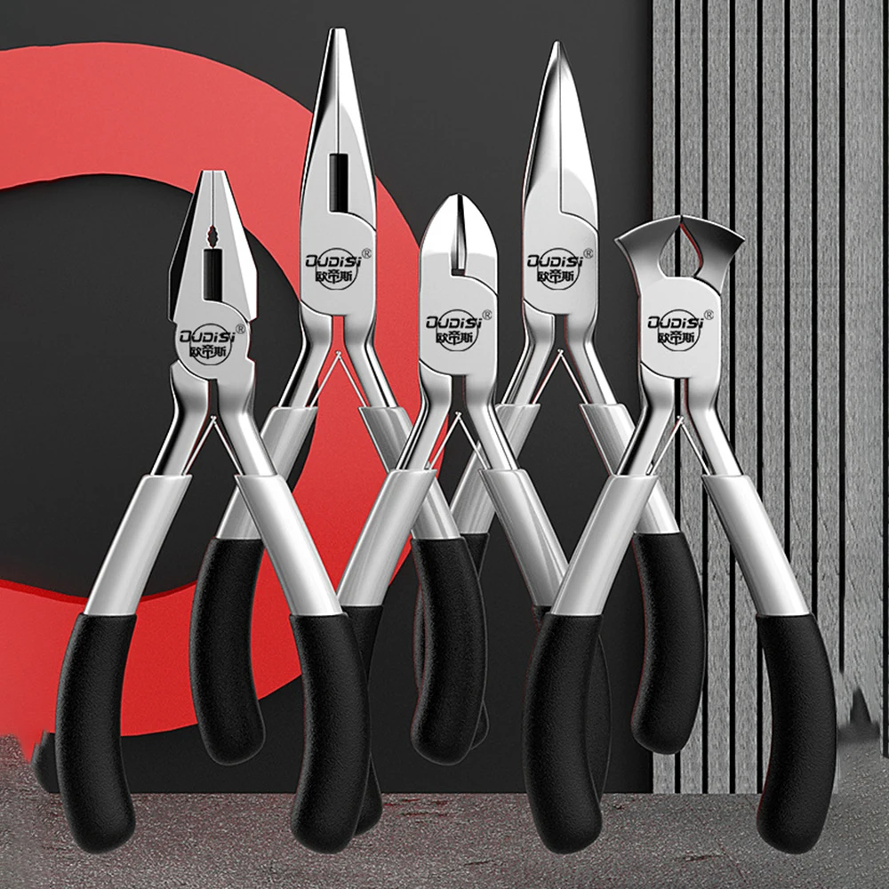 Mini Pliers Diagonal Pliers Round Bent Needle Nose Cutter Handcraft Beading Insulated Plier For DIY Small Jewelry Pliers Tools