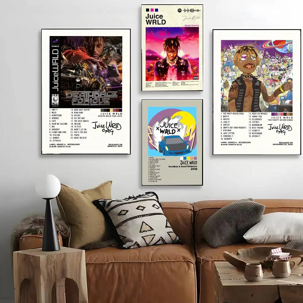 Hip-Hop Juice WRLD Poster HD Art Decorative Wall Art Waterproof Home Décor for Living Room Bedroom Café Stylish Gift