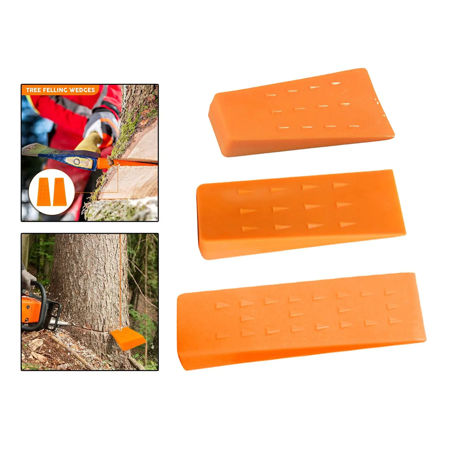 Tree Felling Wedge Tree Cutting Equipment with Tips Orange Chainsaw Logging