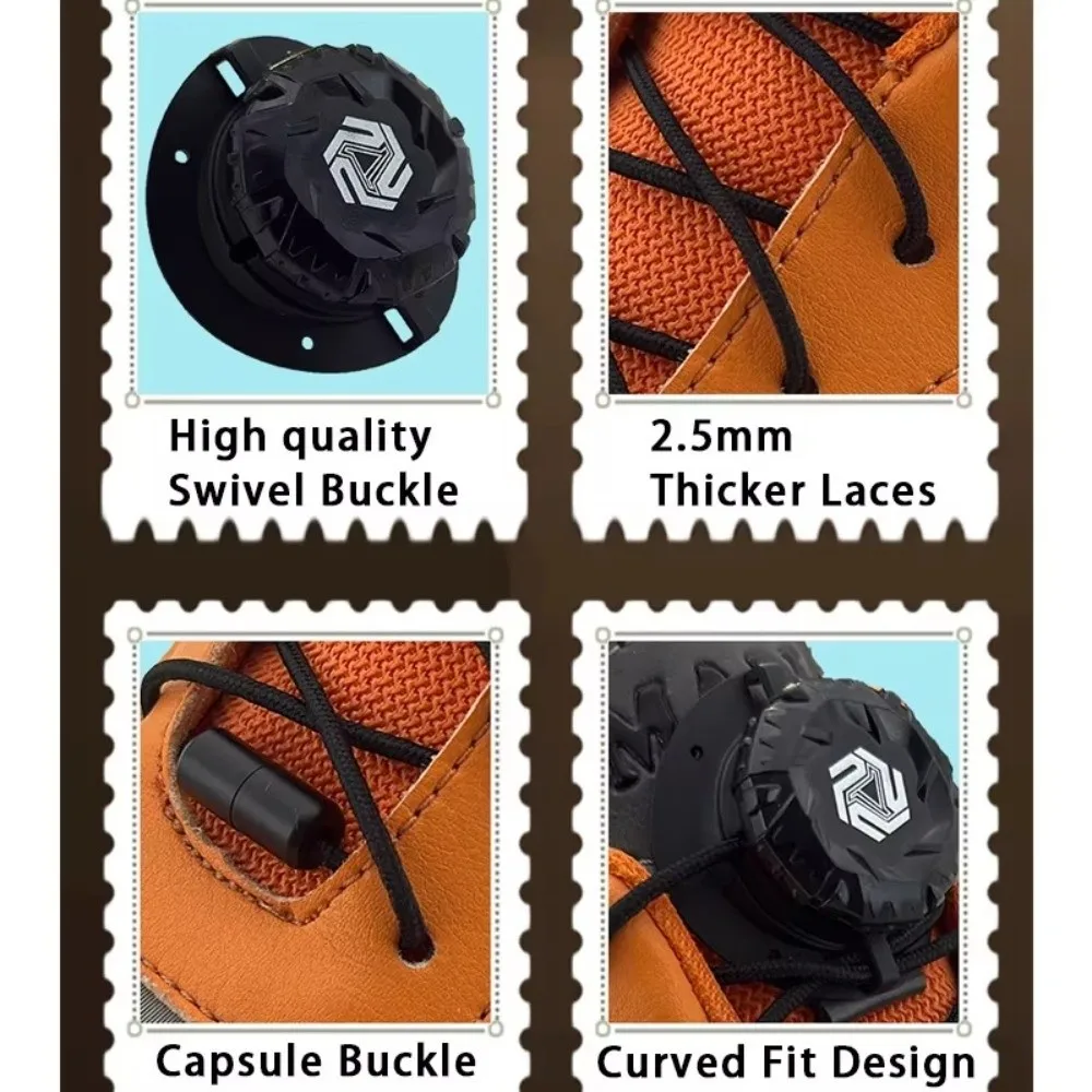 1 Pair Tire Shape Buckle Automatic Shoelaces Quick Fit Adjustable Swivel Buckle Laces Thick Rope No Tie Shoelaces