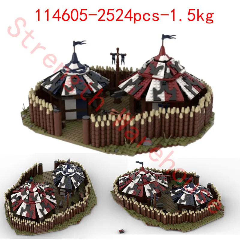 Spot MOC-114605 edifício medieval castelo acampamento 108608 estável archer tiro gama pequenas partículas montagem bloco de construção brinquedos