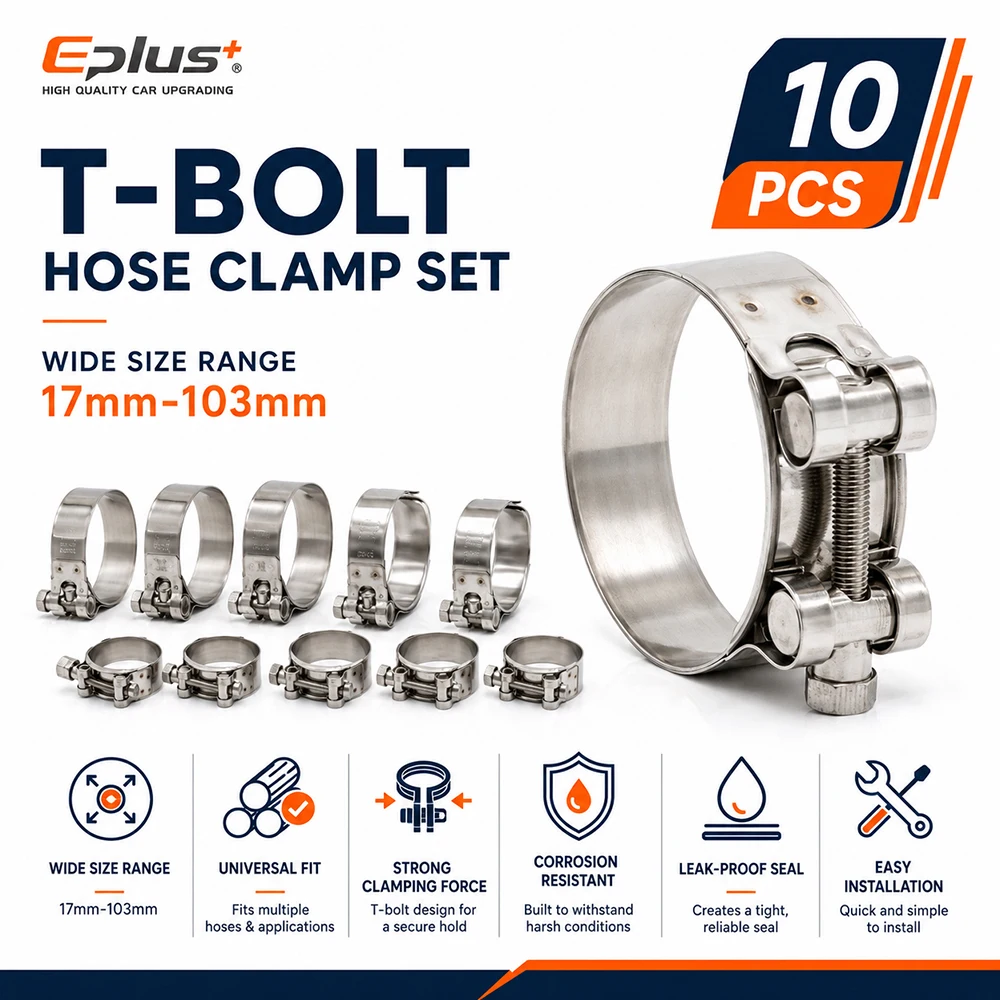 Pipe Clamp Bar - 10 ชิ้น สแตนเลสสตีล ยูโรเปียนเฮฟวี่ดิวตี้ ท่อแคลมป์ยูนิเวอร์แซล ที-โบลท์