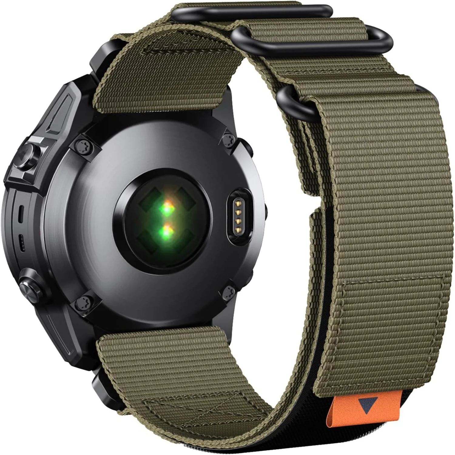 سوار ساعة من النايلون الأسود الفاخر عالي الجودة - حزام بديل أنيق ومريح ومتين لهاتف 6X Pro/Tactix 7/Epix Pro 5