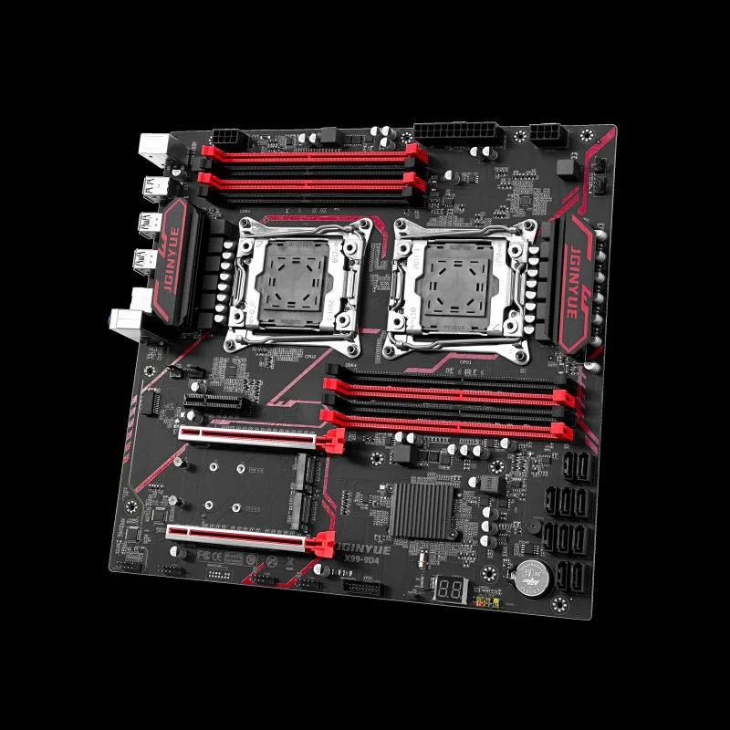JGINYUE X99 デュアルCPUマザーボード LGA 2011-3 サポート Xeon E5 V3 V4 CPU DDR4メモリ 8チャンネル デュアルX99チップセット X99-9D4