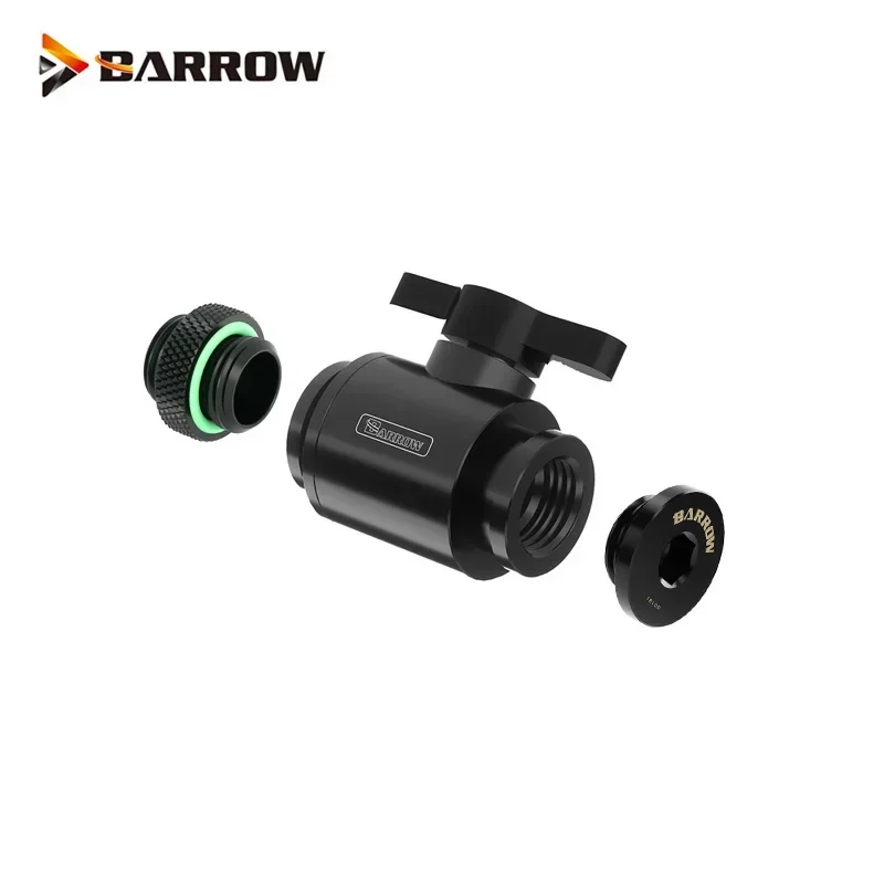 Barrow Water Valve Switch Kit Switch+Plug+Male To Male Fitting Double Inner G1/4 Thread Water Cooler Connector TLQFS-V1