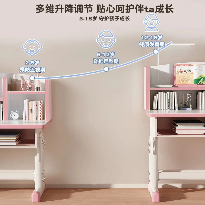 Study Table Home Bedroom Boys and Girls Writing Table Book Table Chair Set Primary School Children's Desk Lifting Desk New