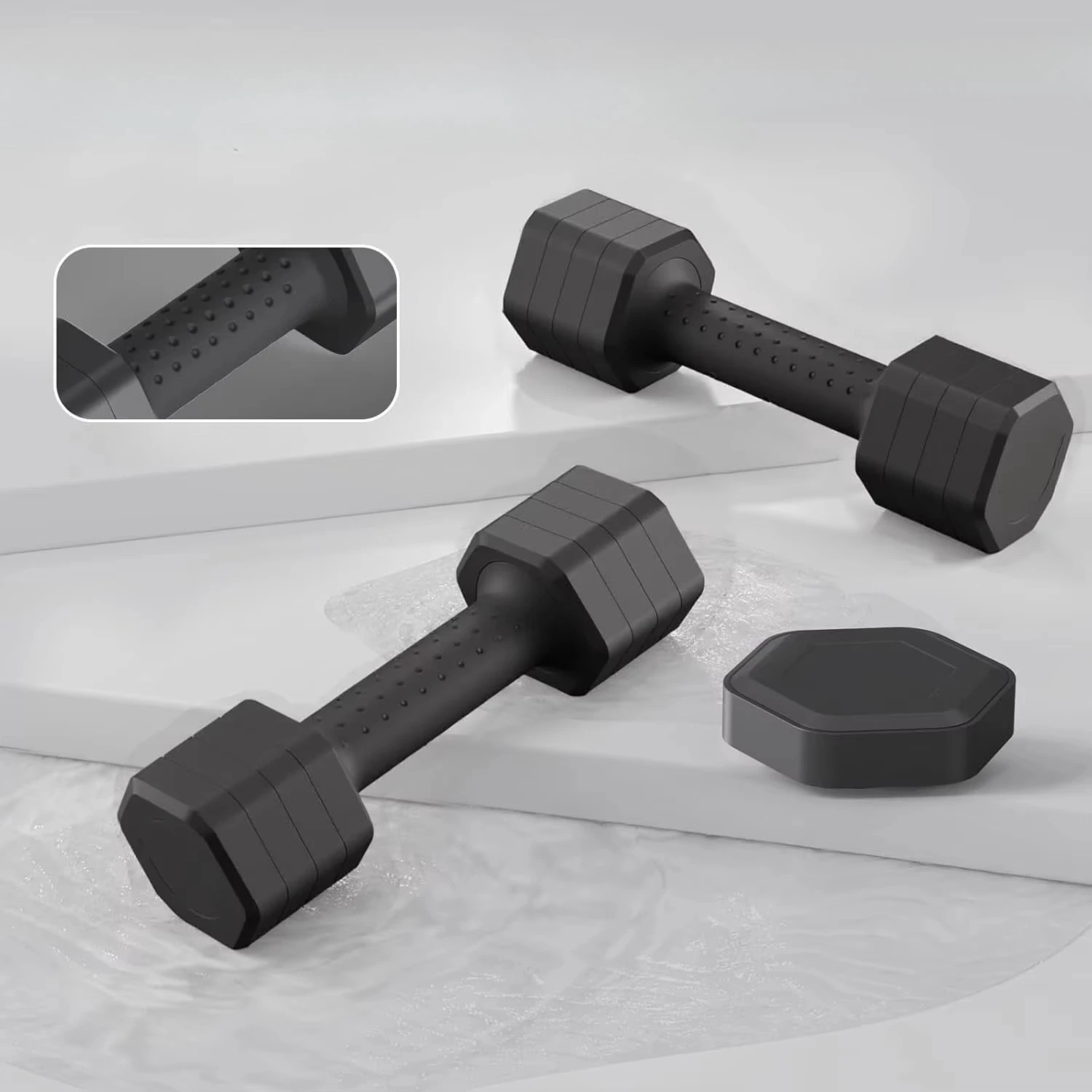 

Adjustable Dumbbell Set Pair Hand Weights Anti-Slip Grip For Women Home Fitness Training Exercise 15 kg