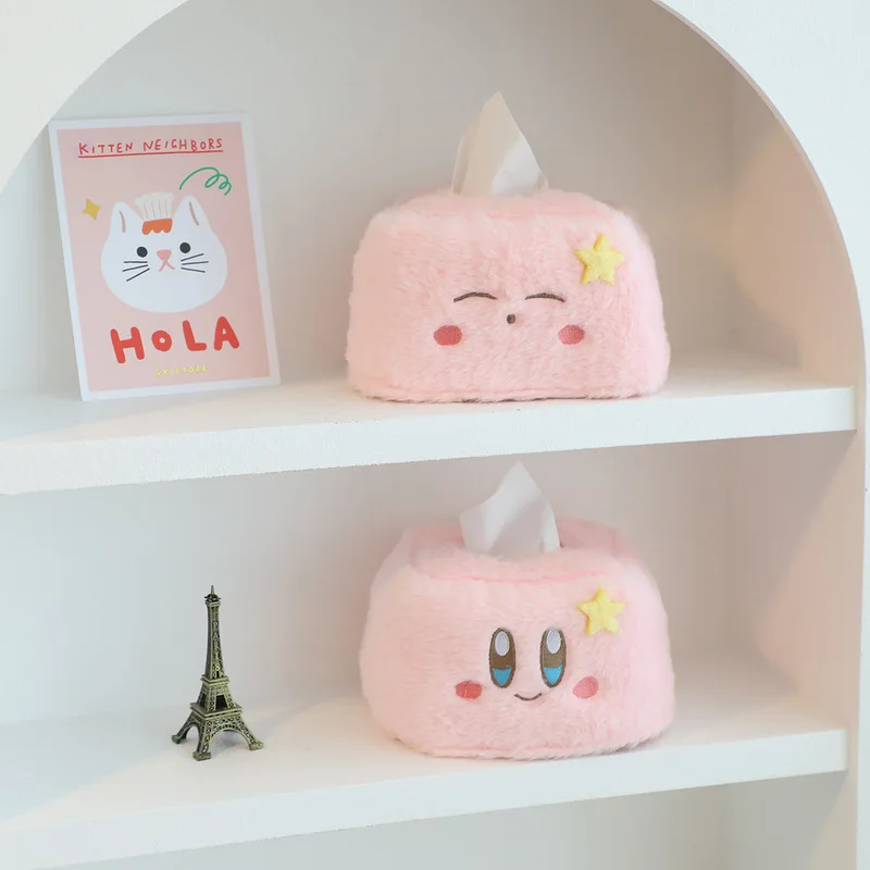 Kirby Anime Kawaii Series Cute Cartoon Tissue Drawer Car Tissue Drawer Tissue Storage Box Cosmetic Bag Pencil Case Girl\'s Gift