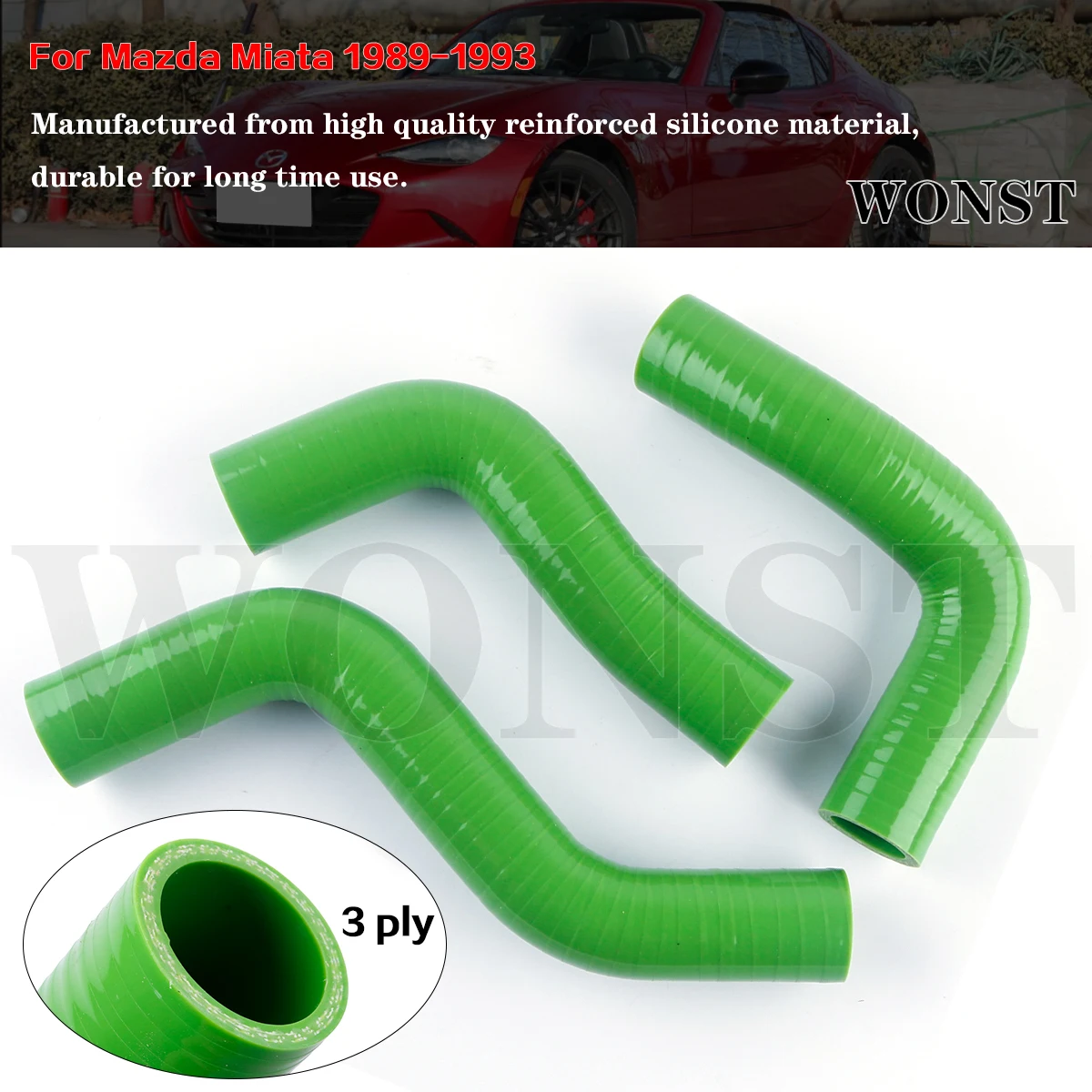 

3 шт. для Mazda Miata MK1 1,6 Mx-5 Roadstar Na6ce B6ze 1600 1989-1998 годов, комплект силиконовых шлангов радиатора