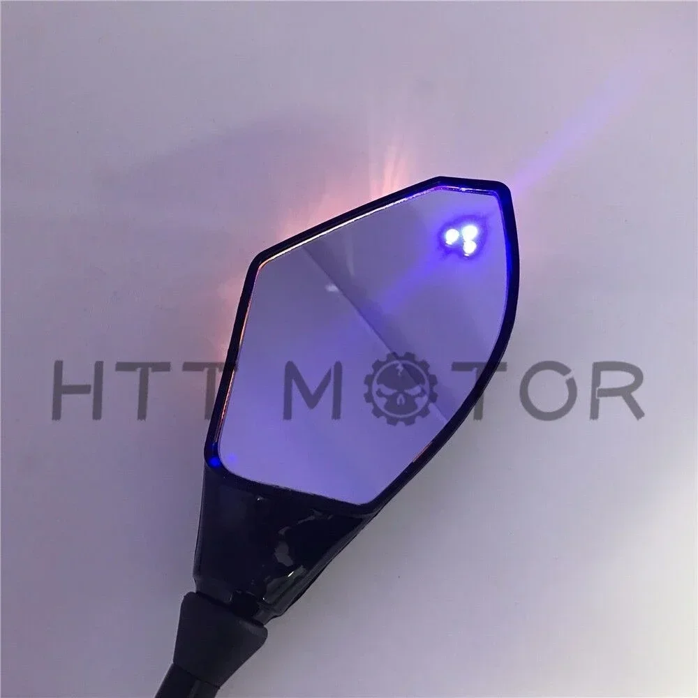 

10mm Motorcycle LED W/Turn Signal Rearview Side Mirrors for Honda Suzuki YAMAHA R1/R6/FZ1 Cruiser