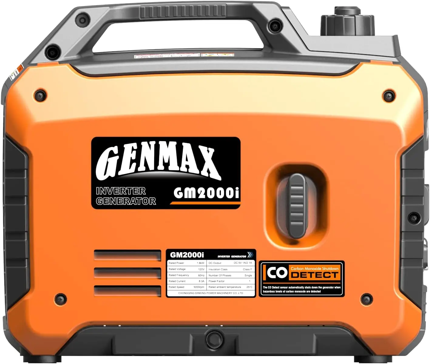 Gerador Portátil GENMAX, Motor a Gás Ultra Silencioso 2000W, Compatível com EPA, Função Modo Eco, Ultra Leve