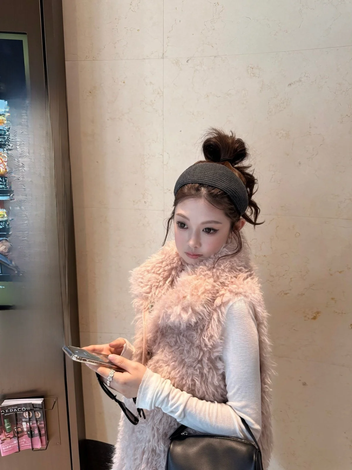 Chaleco de gamuza suave Tagkita Youth para mujer, diseño Cosite Sle Sweet Apricot Color Soft Fem Hero, chaleco estilo Soft Girl