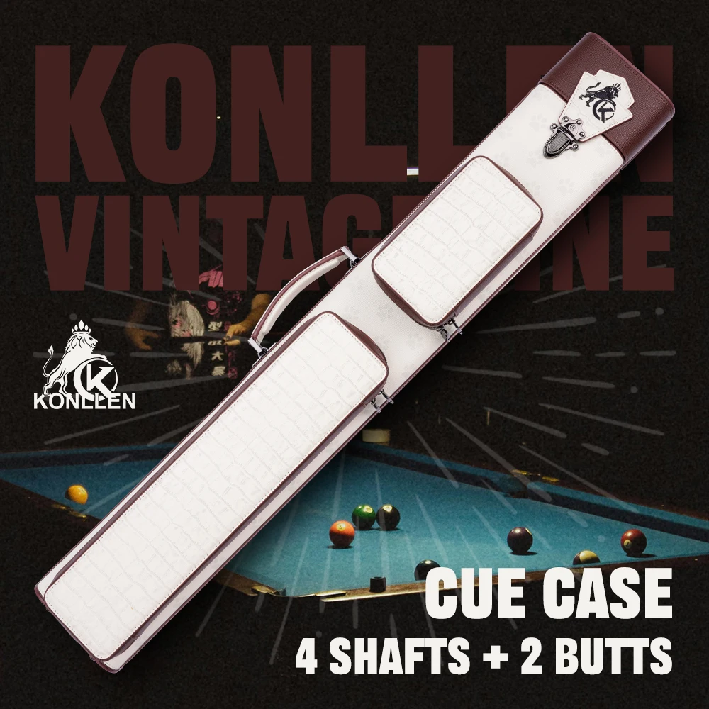 

Konllen Cue Case Bag 2Butts 4Shafts Hard 2x4 Pool Case Billiard Stick Carrying Case Billiard Accessories