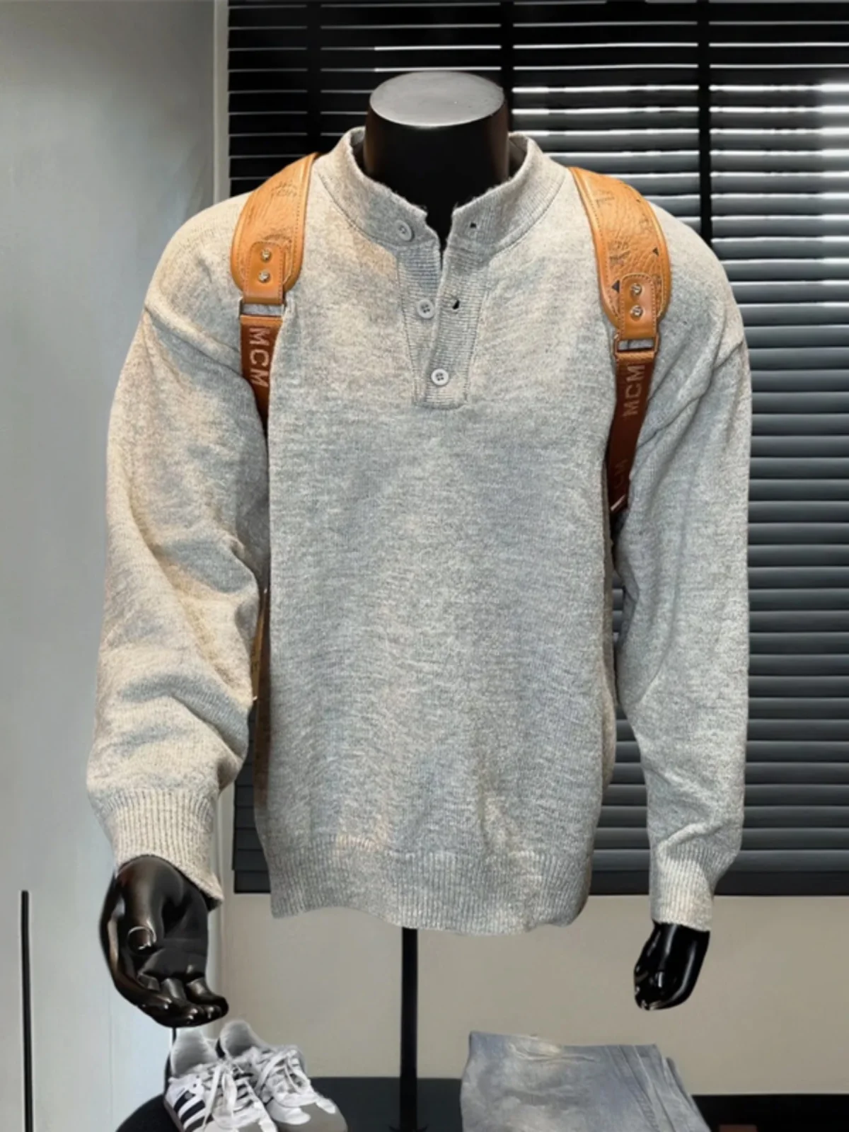 

Cleanfit Men's Henry Collar Knitwear Winter American Retro Inner Wear Base irt High-End ey Knitted Sweater Casual Loose Fit