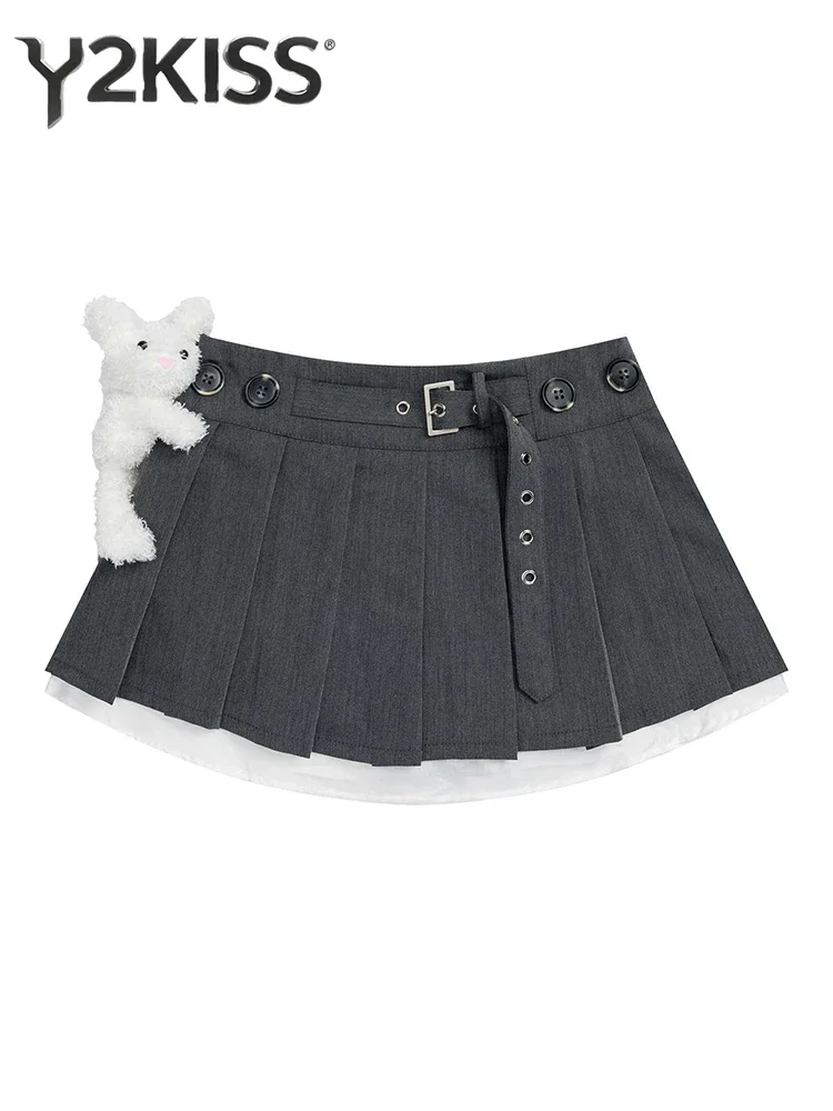Women's A-line Mini Plaid Skirt Y2k 2000s Aesthetic Harajuku Coquette Gyaru Shoujo Core Design Kpop Kawaii