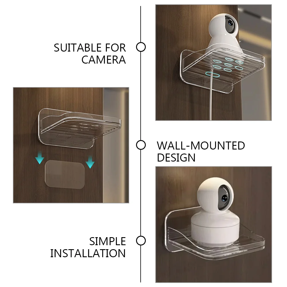 

Mount Floating Shelf Security Camera Holder For Speaker Wall Shelf No Punching Waterproof Wall Rack For Bathroom Camera Mount