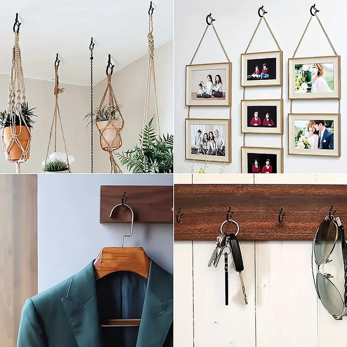 4PCS Hanger Hooks with Safety Buckle Windproof Screw Hooks Hanging Outdoor String Lights,Ceiling Hook Plants,Christmas 2026