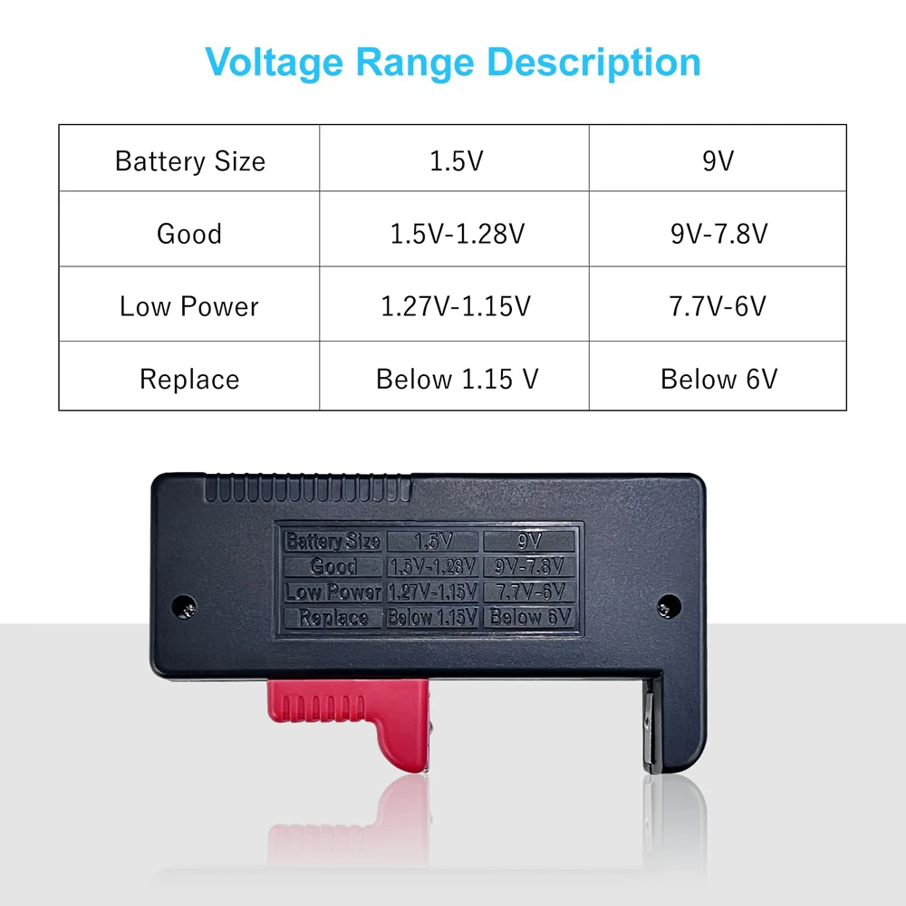 범용 소형 배터리 테스터 검사기, 단추 셀 배터리 도구, AA, AAA, C, D, 9V, 1.5V, 2 개, 5 개, 10 개, 20 개