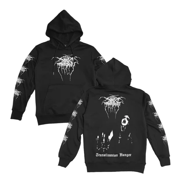 

Темно-черная повседневная толстовка с принтом Death Metal Band Transilvanian Hunger, удобная толстовка с капюшоном для мужчин и женщин Y2K