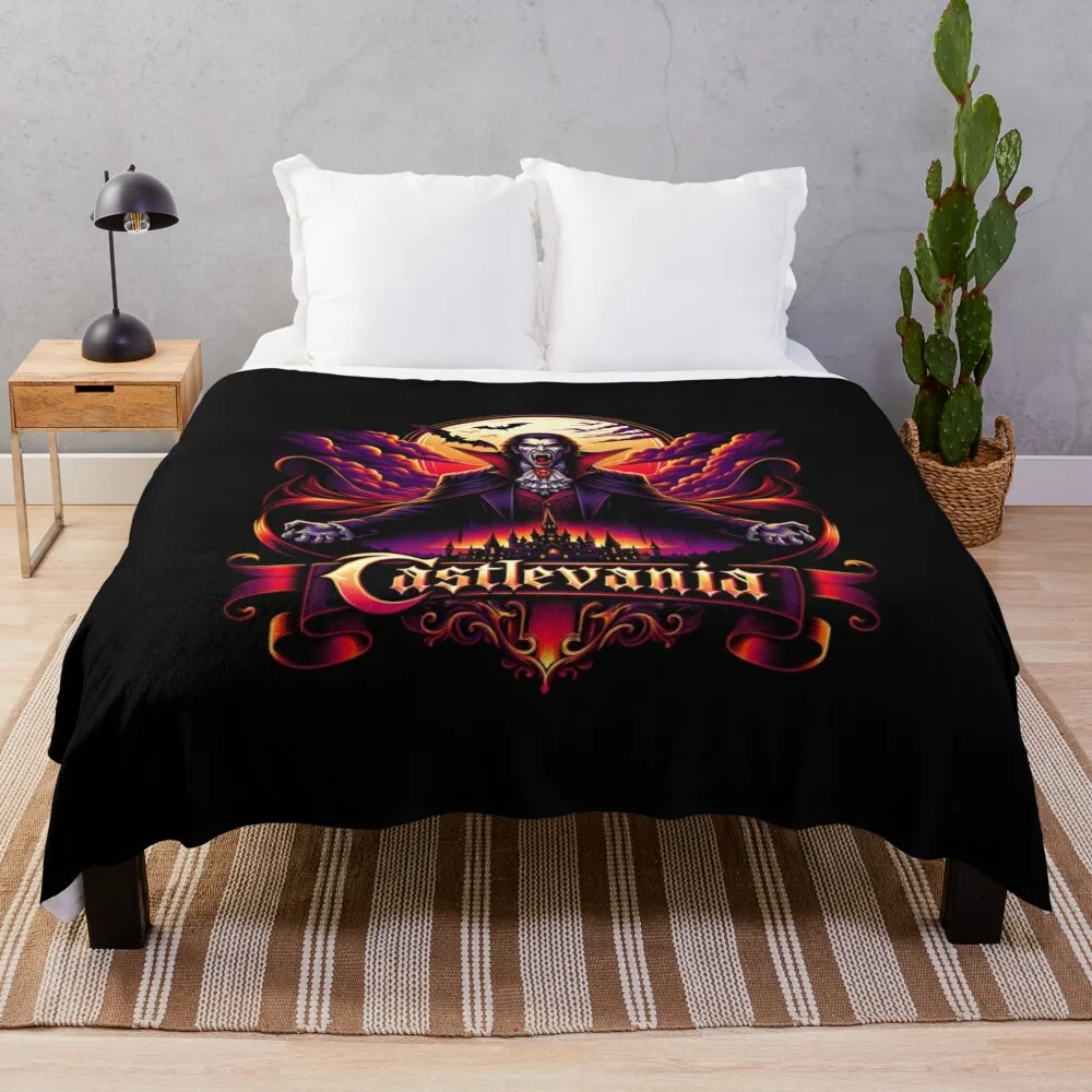 Castlevania Dracula Rage Design – Gothic Cinematic Art for T-Shirts, Posters, & More Throw Blanket Thins Blankets