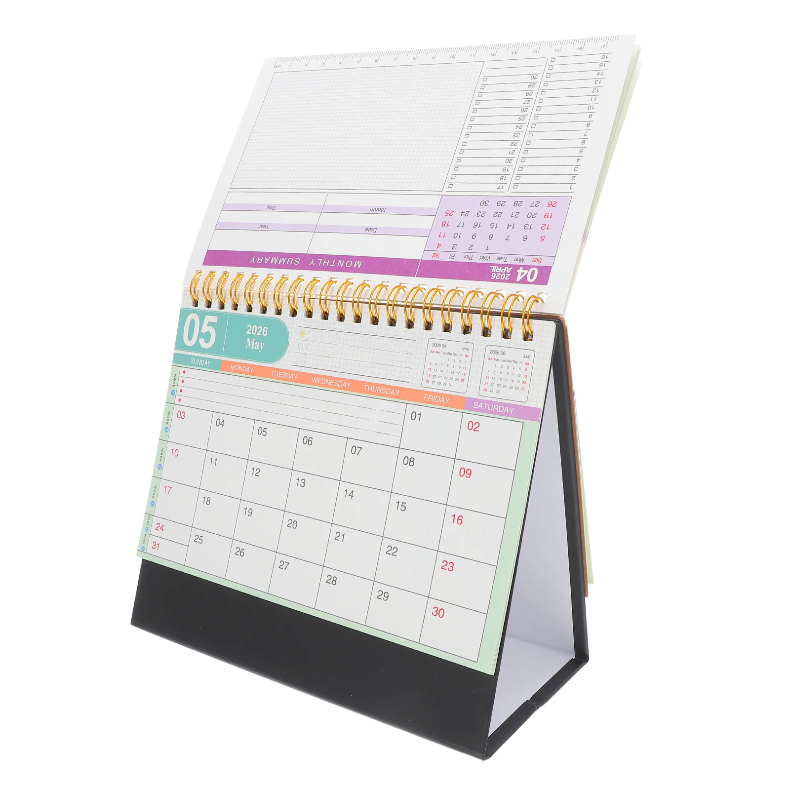 

2024 Compact Desk Calendar Standing Small Desktop Organizer Planner Wall Hanging Modern Decor for Home Office Thick Paper