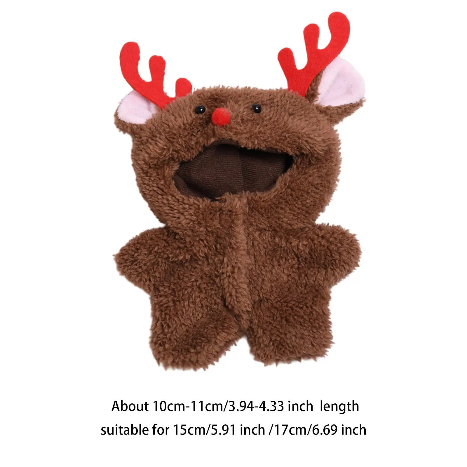 Plush Figure Elk Romper Outfit Playsuit Costumes Fashion Educational Photo Props Clothes DIY Dress up Bodysuit for 15cm 17cm