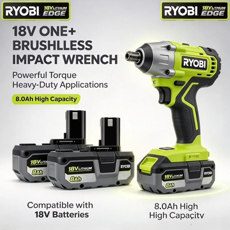 Ryobi High Capacity 8000mAh 18V Replacement Battery For Cordless Drill Impact Wrench Fit Multiple Power Tool Models P102 P103