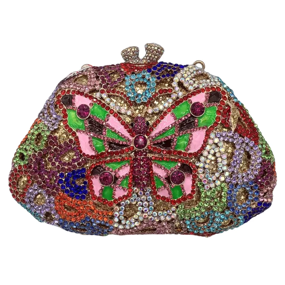 

Butterfly Handmade Diamond Dinner Bag Banquet Rhinestone Clutch Women's Butterfly Handbags For Woman Carteras De Mujer De Bolsos