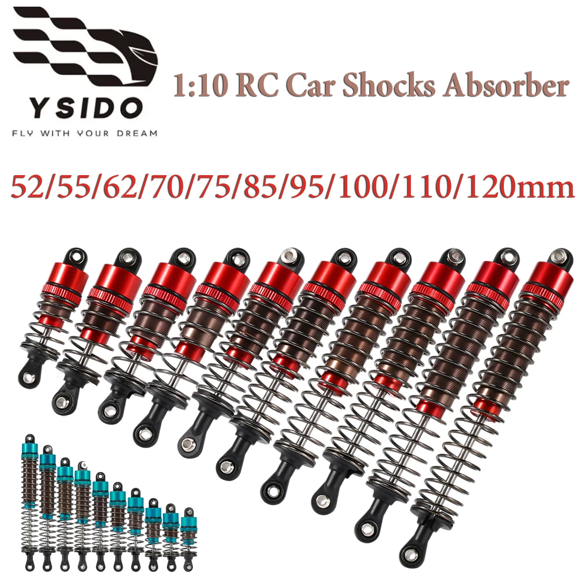 

Металлический амортизатор 52-120 мм, масляный демпфер для 1/10 RC гусеничного автомобиля, осевой SCX10 AXI03007 RBX10 D90 TRX4, аксессуары для обновлений