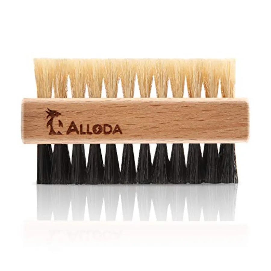 Shoe Cleaning Brush/Scrub Brush by - [Upgrade] Protect Double Sided Soft and Hard Sneaker Cleaner Brush by 100% Boar and Nylon