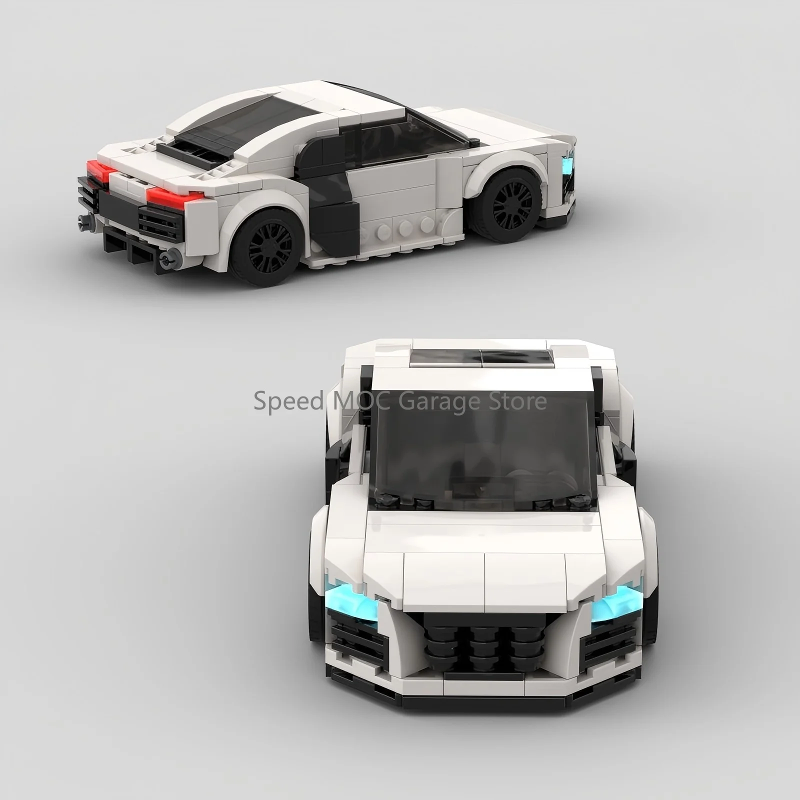 

MOC White Modern European Supercar Building Blocks - High-Performance Sports Car Model Kit, Racing Legends Series