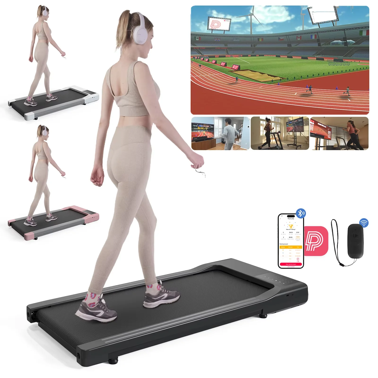 Gran oferta de cintas de correr 2 en 1 para el hogar/oficina, Control remoto, pantalla LCD, almohadilla para caminar de velocidad ajustable, máquina de ejercicio