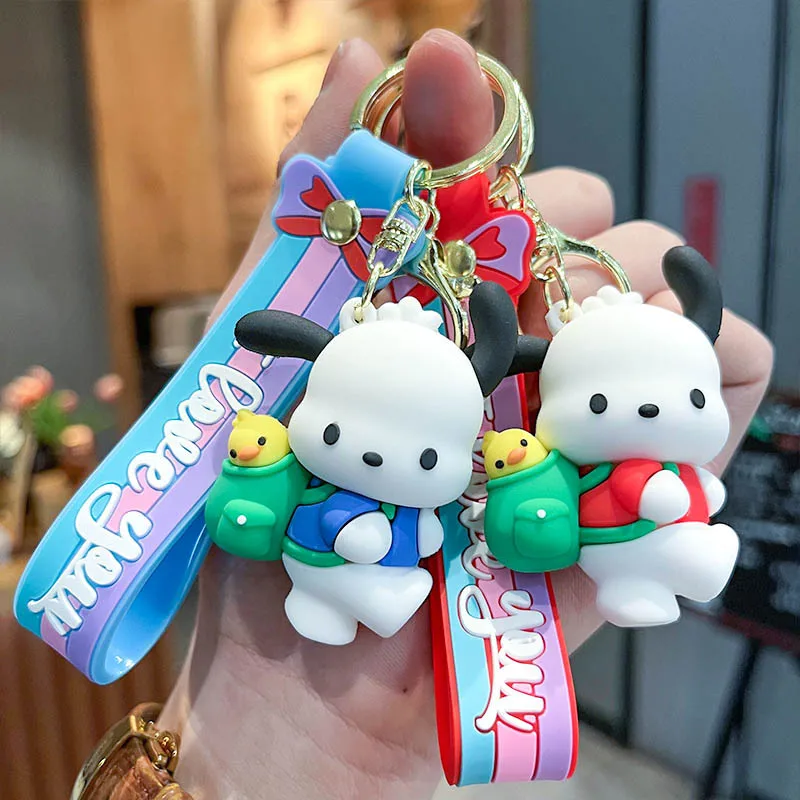 Kawaii Cute Sanrio Pochacco Backpack 3D Doll Car Keychain Pendant Pendant Women's Bag Pendant Children's Gift Christmas Gift