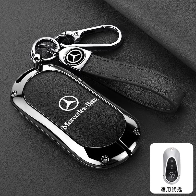 Cover Bag Keychain Accessories For Mercedes Benz A B C E S Class S400L CLA CLS GLC GLE GLS EQE EQS AMG Car Remote Key Protector