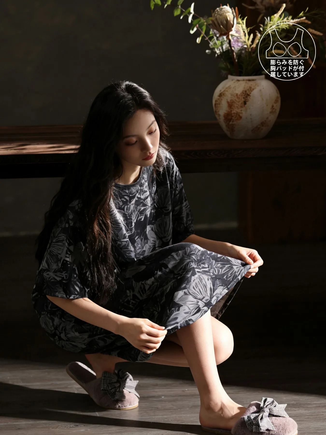 純綿女性のパジャマ半袖ロングドレス薄いホーム服夏の新スタイル大きいサイズホーム服ナイトガウン