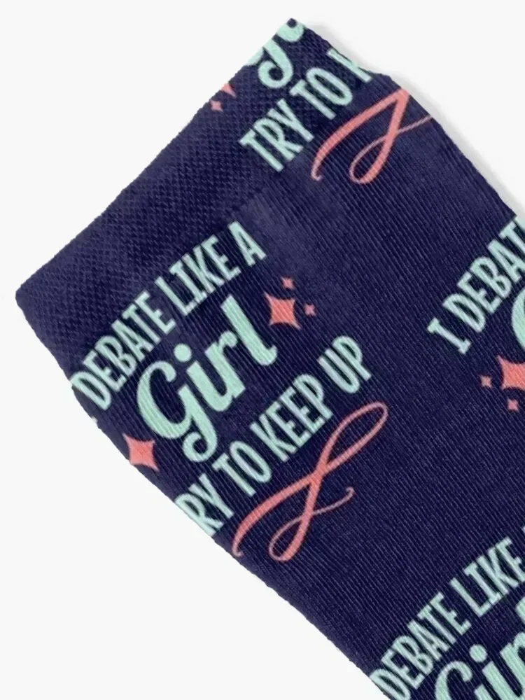 I Debate Like A Girl Try To Keep Up Socks essential christmas stocking gifts christmas gift Designer Man Socks Women's