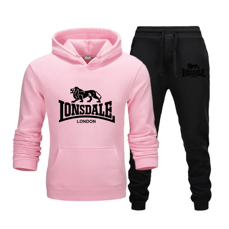 Spring Autumn Hoodies Set Men Letter Print Cotton Tracksuit Outfits Man High Quality Sportswear Streetswear Trend 2 Piece Sets