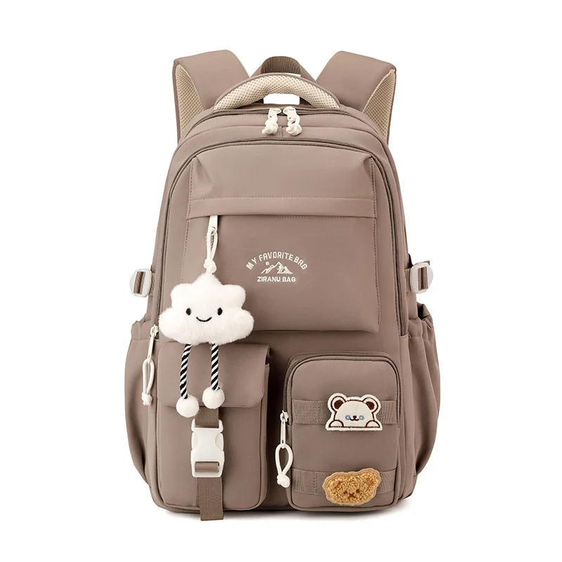 Bear Cloud Y2K Backpacks Ins Pendant Students Double Shoulder Bag Back To School College School Girl High Capacity Backpacks New
