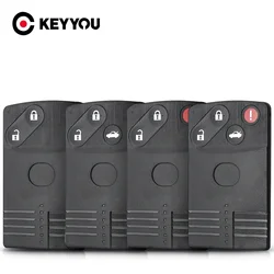 KEYYOU Smart Remote Car Key Card Shell Case 2 3 4 Buttons for Mazda 5 6 CX7 CX9 RX8 MX5 CX-7 CX-9 RX-8 Miata MX-5