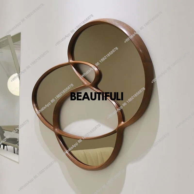 Customized mirror wall-mounted decorative living room creative mirror art wall-mounted French entrance fireplace mirror