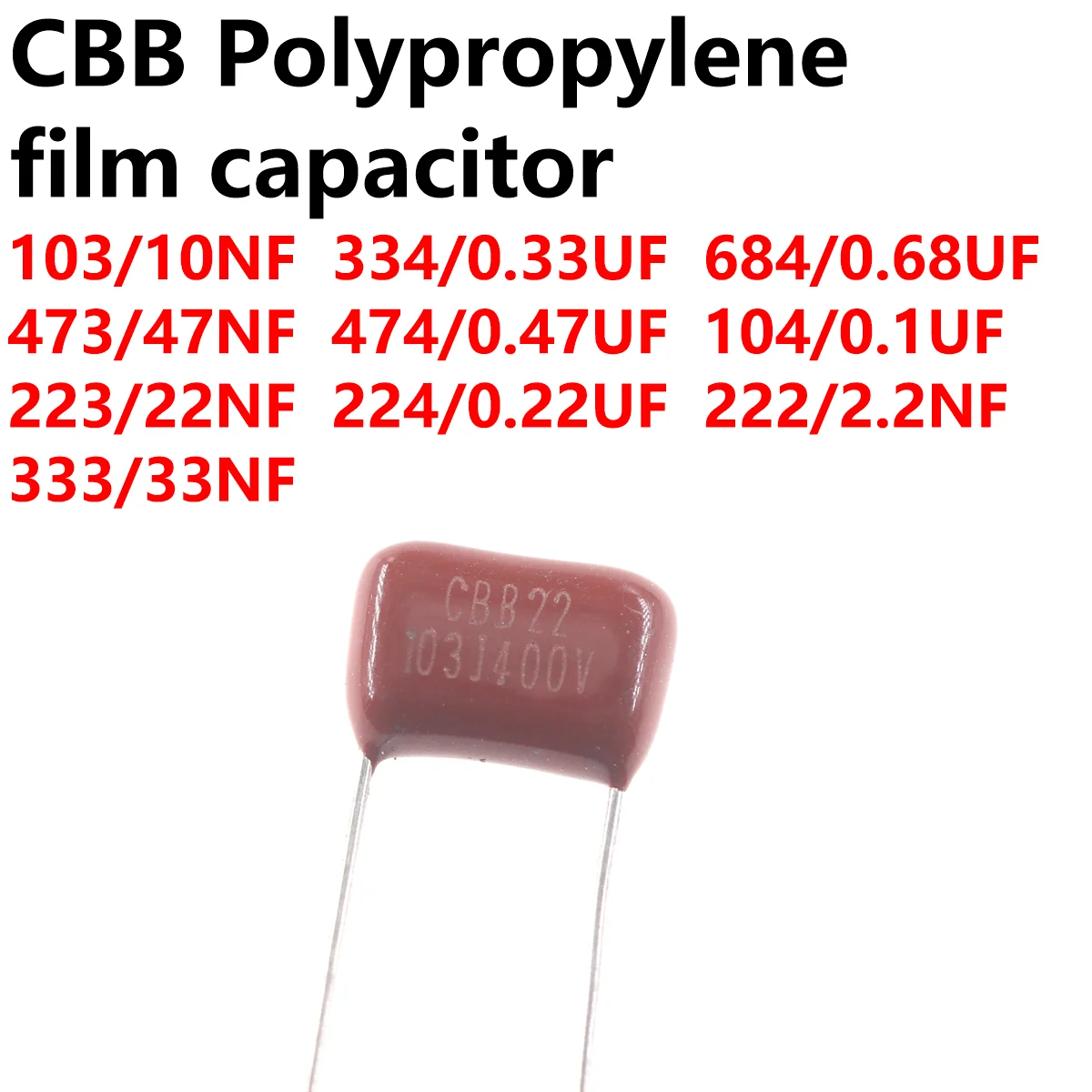 100/50/20/10szt kondensator CBB 400v 450v 630v 105 684 103 104 474 473 305 106 475 223 335 155 224 255 334 185 222 333 355