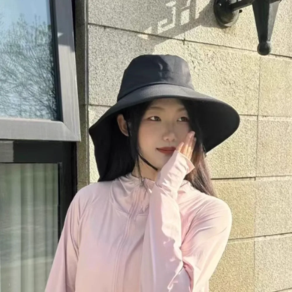 

Регулируемая шляпа от солнца с широкими полями и защитой от ультрафиолета, складная солнцезащитная шляпа в корейском стиле, женские панамы для путешествий на открытом воздухе, для бега