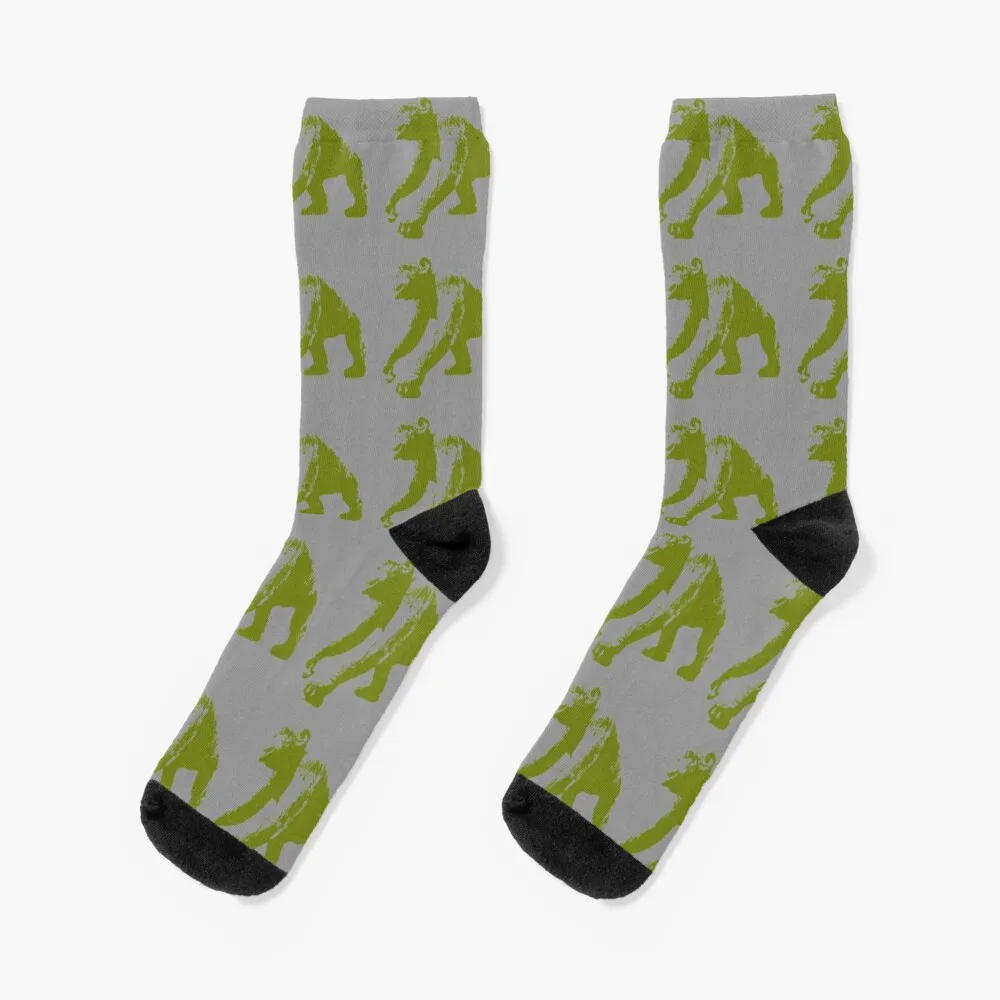 

APE, PRIMATE, OLIVE GREEN AND GREY Socks Christmas Gift For Men