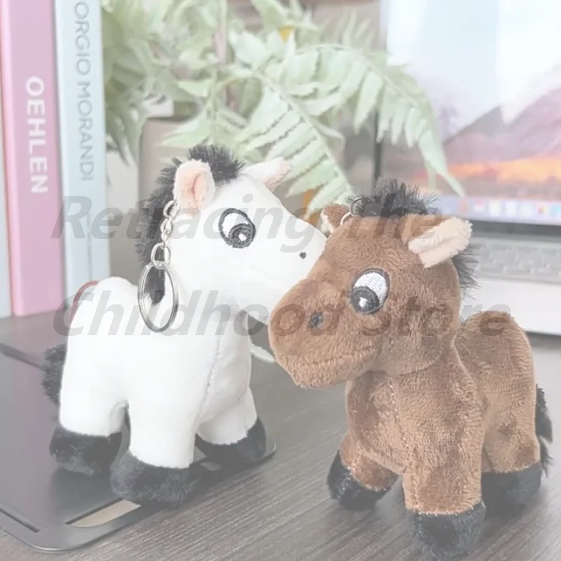 

1Pcs Cartoon Pony Pendant Stuffed Animal Horse Plush Toy Key Ring Backpack Ornaments Hanging Decoration