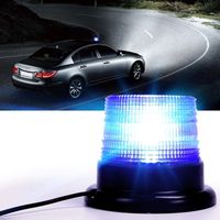 New 12V/24V LED Strobe Light Magnetic Base Blue Amber Red Warning Light Flashing Flashing Beacon Universal