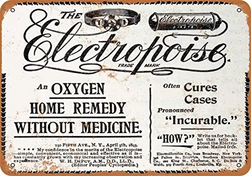 Wall-Color  Metal Sign - 1911 Electropoise Oxygen Home Remedy - Vintage Look